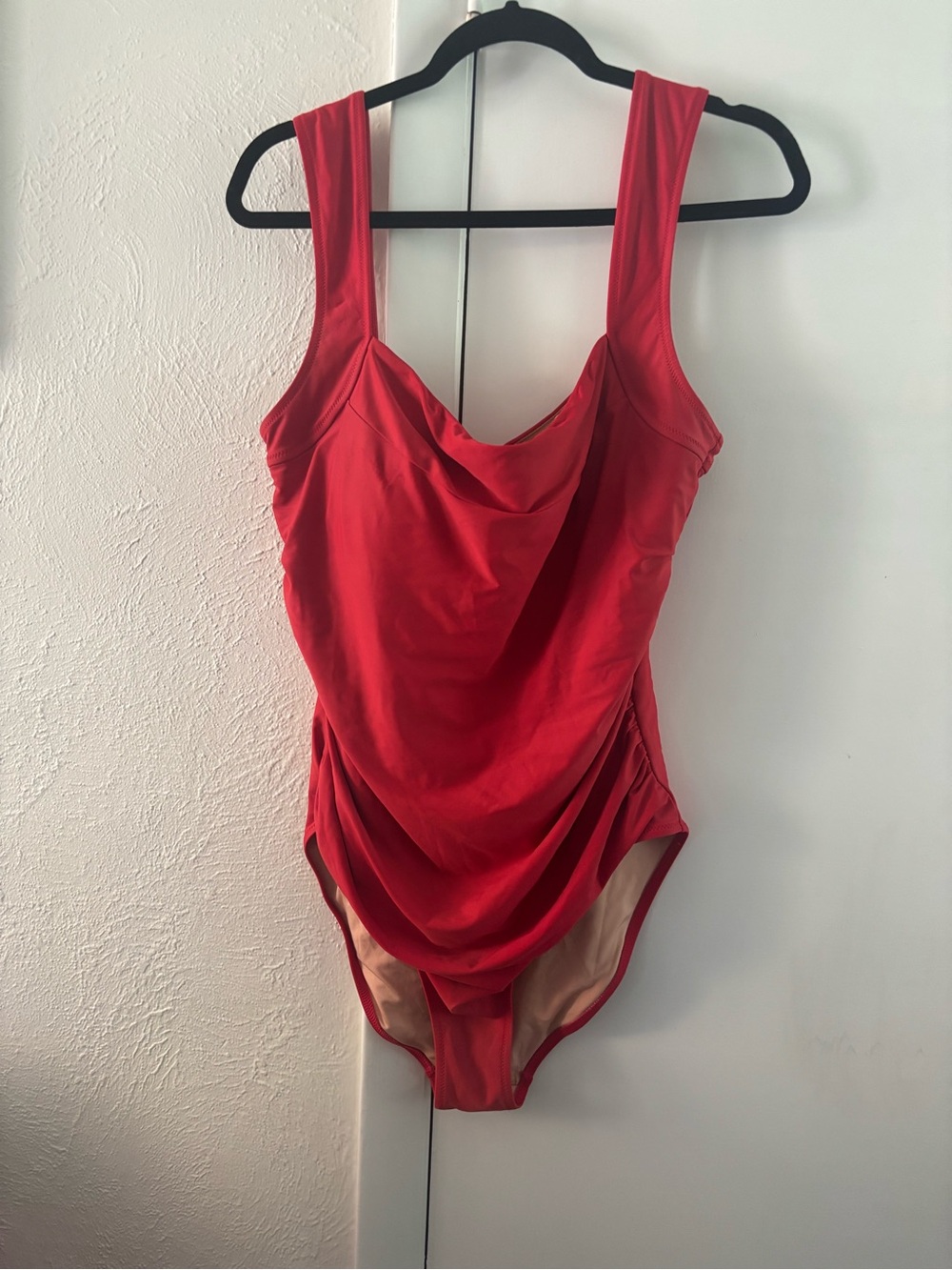J.Crew Red Draped One-Piece Swimsuit